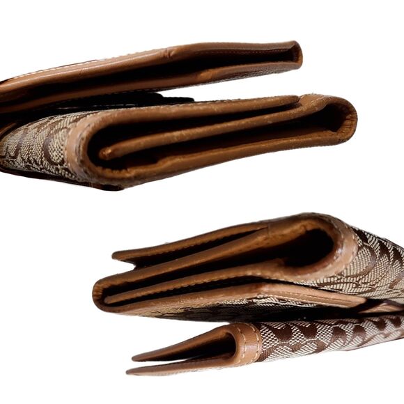 Coach - Set of TWO Signature Monogram Canvas & Leather Trim Vintage Wallets - Picture 4 of 8